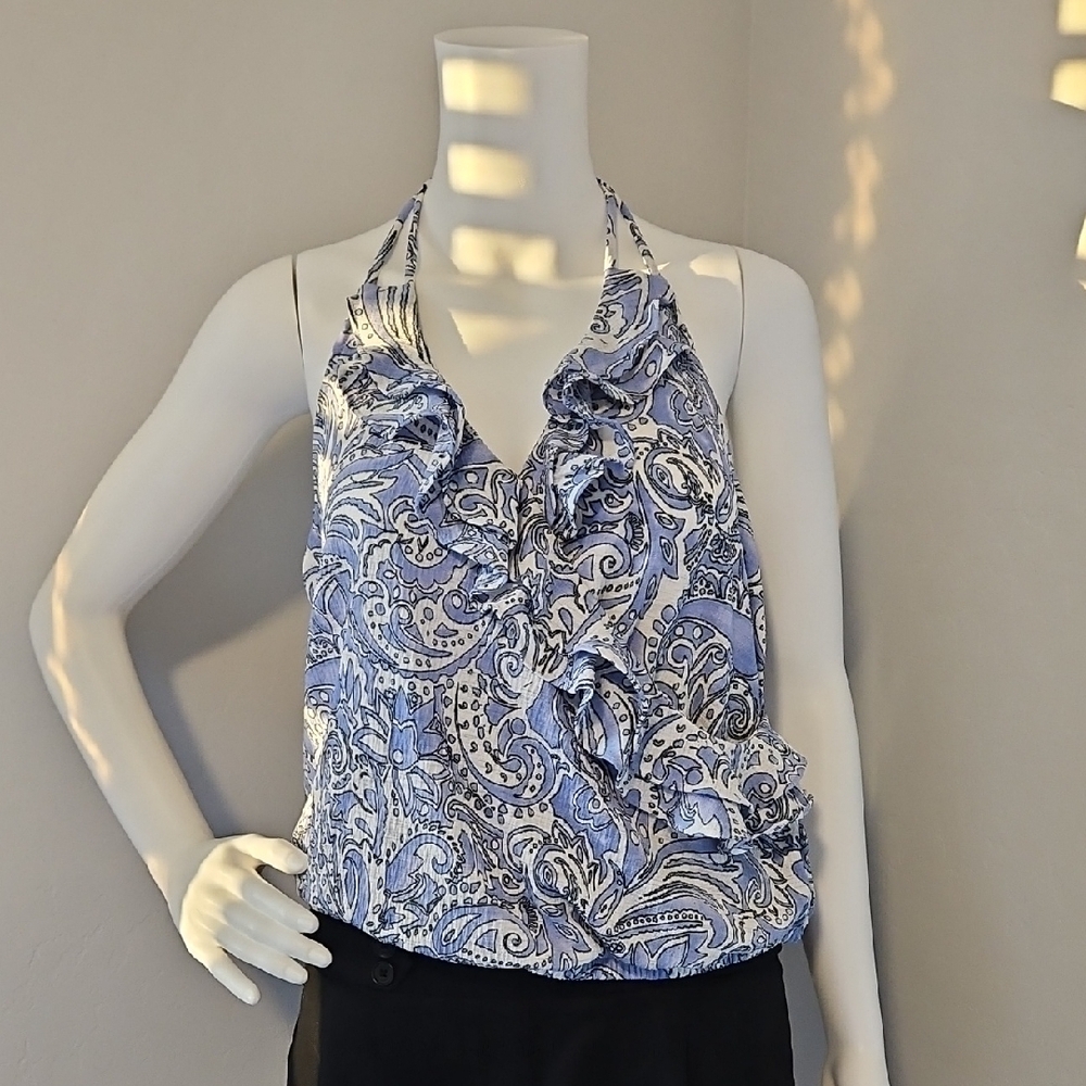 Blue Paisley Halter Top